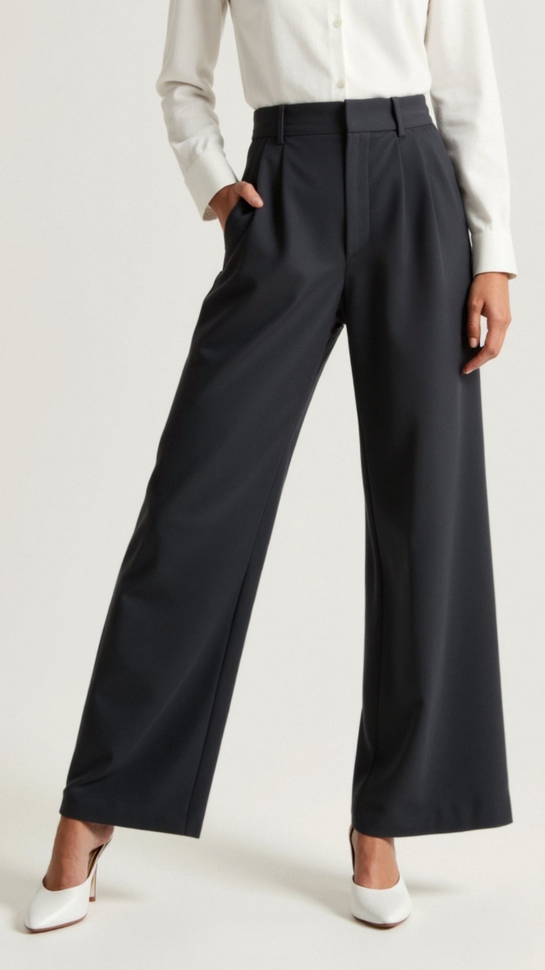 High-Waist Wide-Leg Pants for Women | Lightweight Fabric | Casual or Dressy Spring Fashion