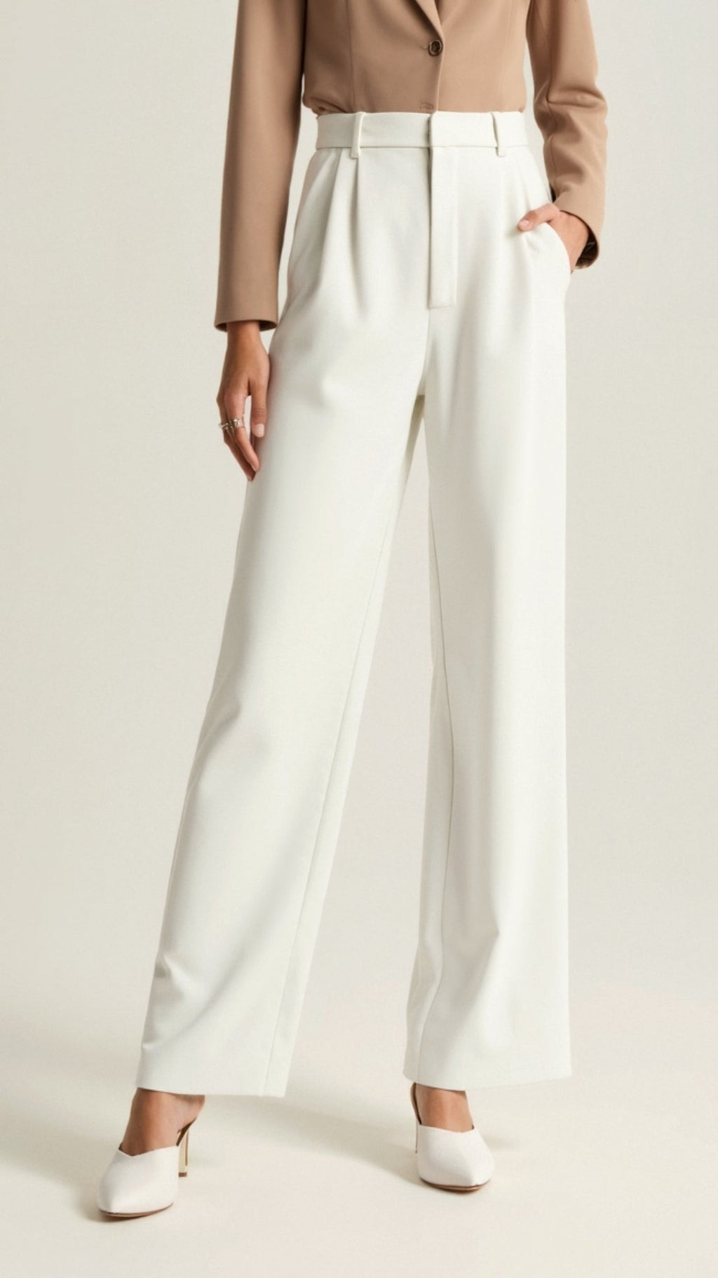 High-Waist Wide-Leg Pants for Women | Lightweight Fabric | Casual or Dressy Spring Fashion