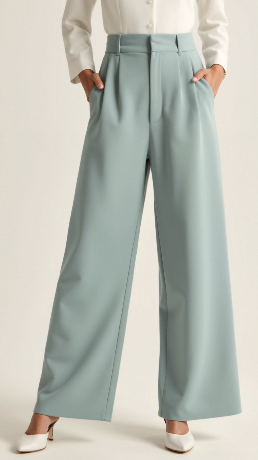 High Waisted Wide Leg Trousers | Soft Fabric | Casual & Office Style | Women's Versatile Fit Pants