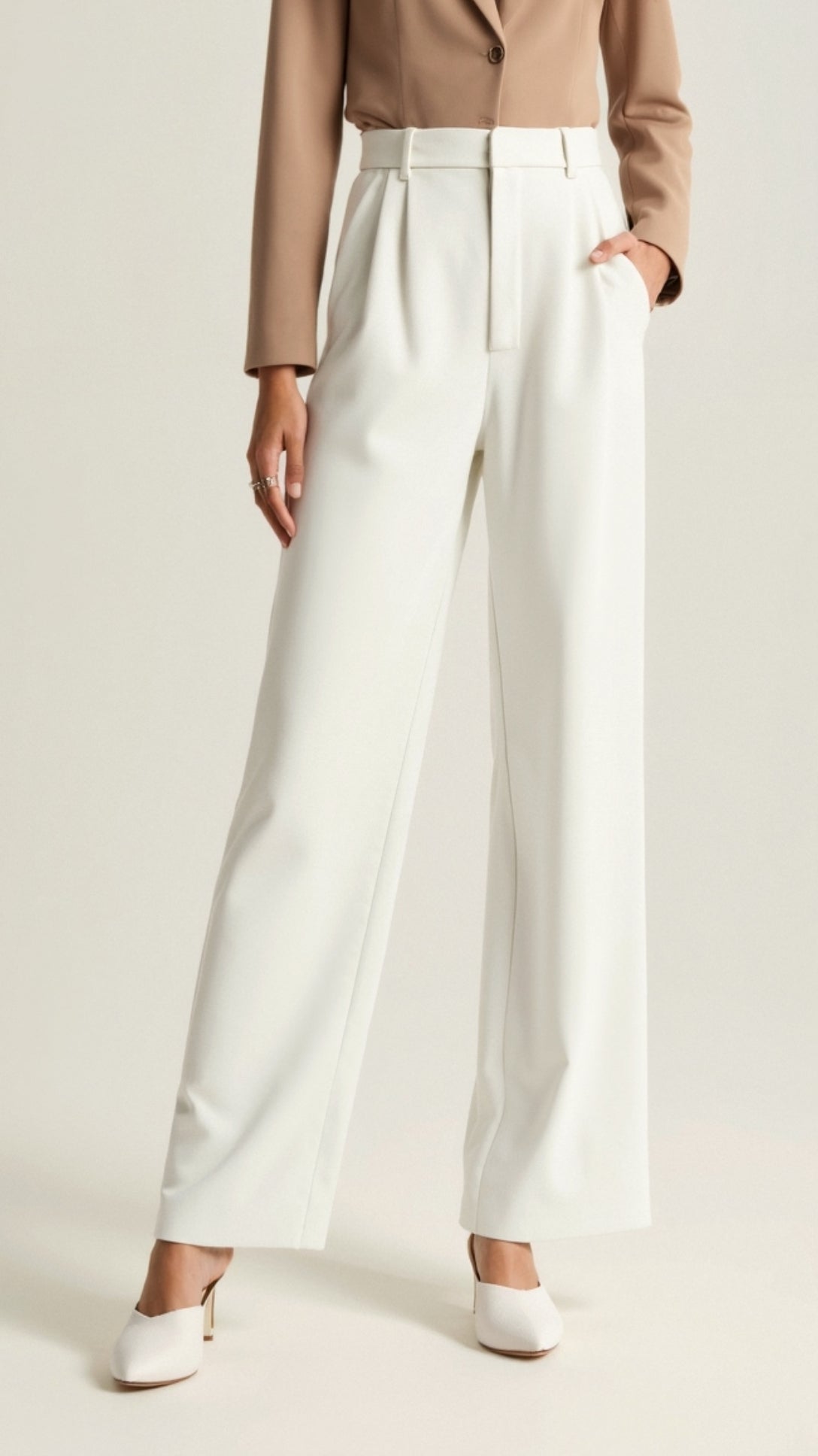 High Waisted Wide Leg Trousers | Soft Fabric | Casual & Office Style | Women's Versatile Fit Pants