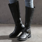 Knee-High Buckle Boots for Women | Durable Material | Classic Design | Versatile Everyday Footwear