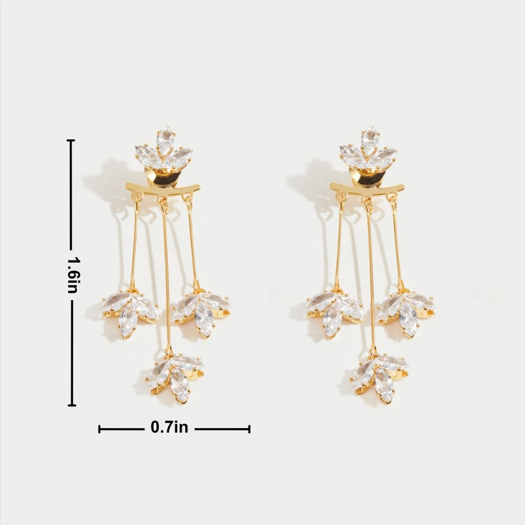 Kristall Lotus Wasserfall Ohrringe – Elegante Accessoires, Geschenkidee