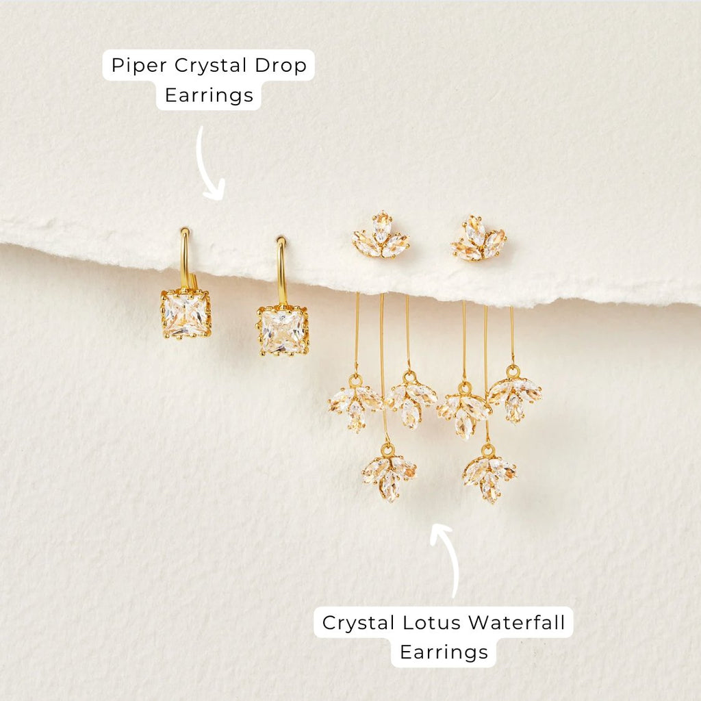 Kristall Lotus Wasserfall Ohrringe – Elegante Accessoires, Geschenkidee