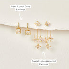 Kristall Lotus Wasserfall Ohrringe – Elegante Accessoires, Geschenkidee