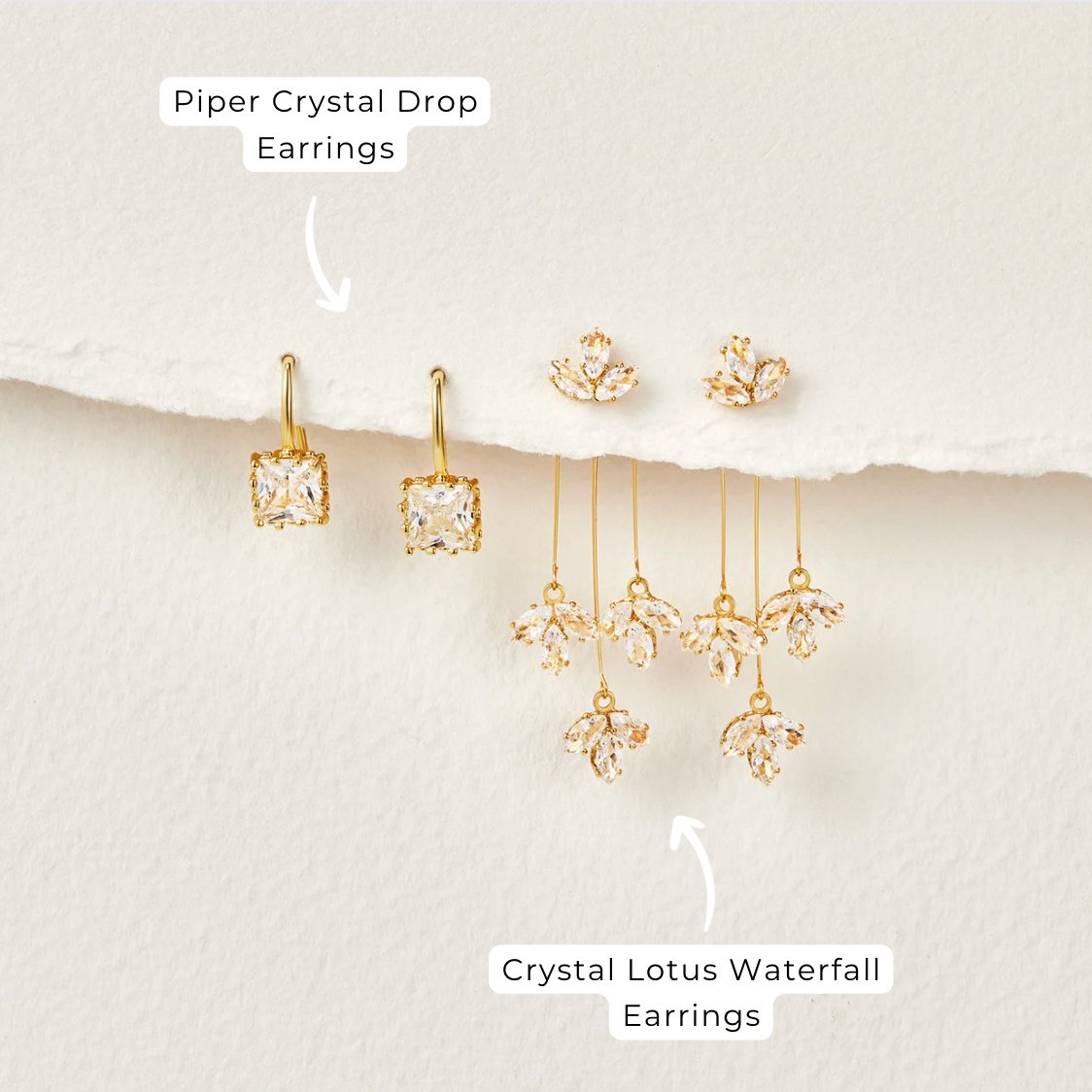 Kristall Lotus Wasserfall Ohrringe – Elegante Accessoires, Geschenkidee