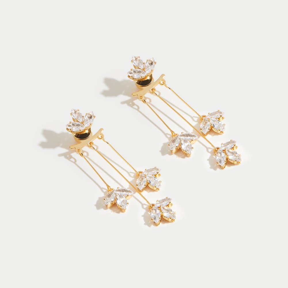 Kristall Lotus Wasserfall Ohrringe – Elegante Accessoires, Geschenkidee