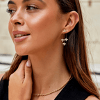 Kristall Lotus Wasserfall Ohrringe – Elegante Accessoires, Geschenkidee
