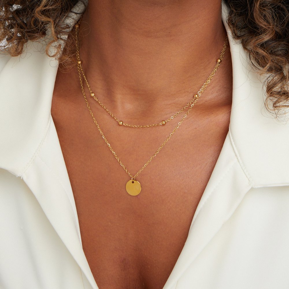 Layered Disc Necklace – Everyday Wear, Gift for Her