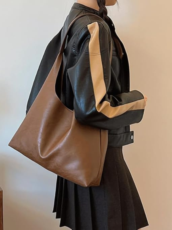 Leather Crossbody Bag - Casual Everyday Style for Women - Versatile and Functional Design for Daily Use