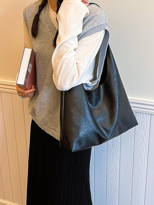 Leather Crossbody Bag - Casual Everyday Style for Women - Versatile and Functional Design for Daily Use