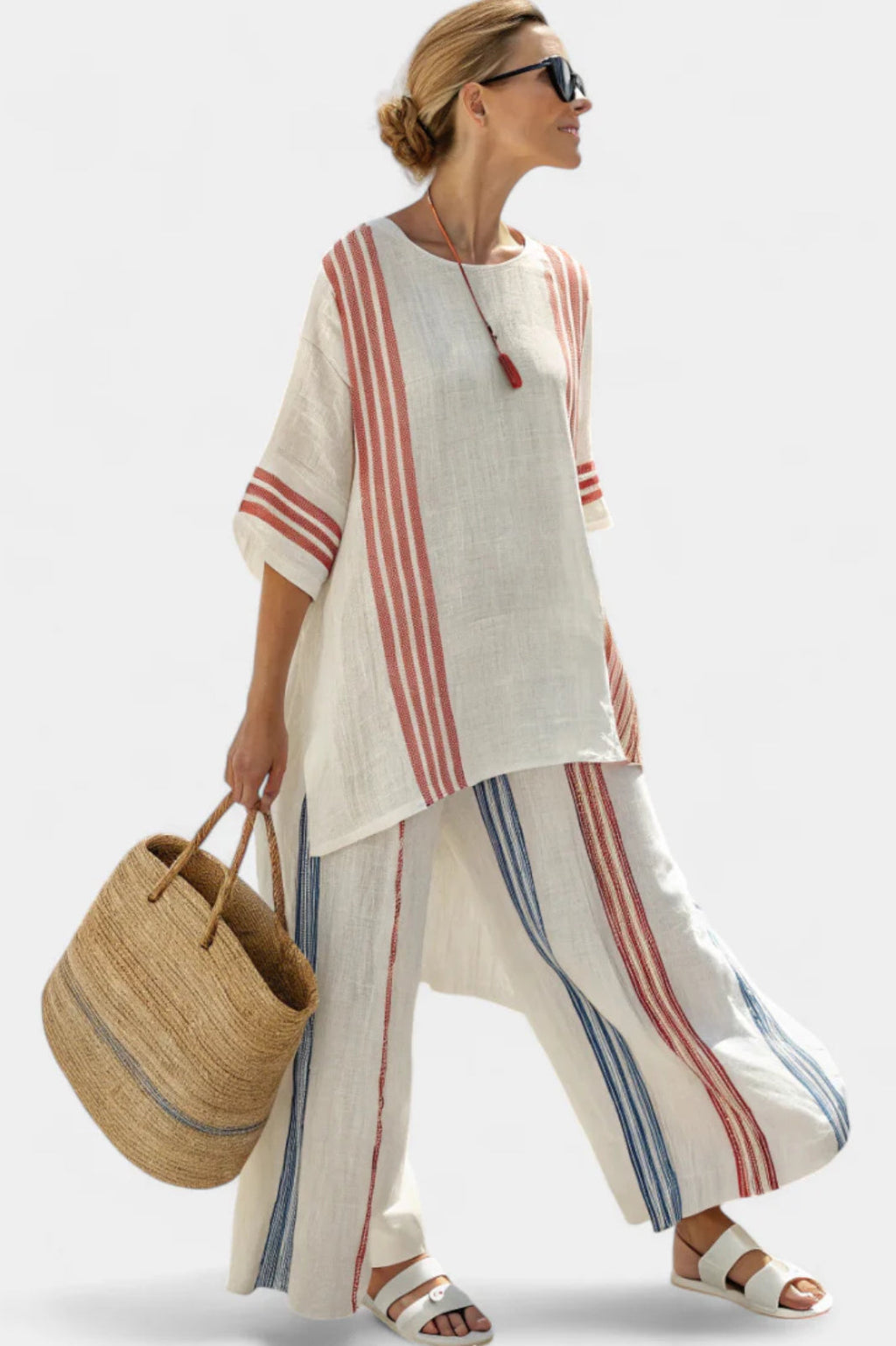 Linen Two Piece Set | Lightweight Fabric | Elegant Casual Wear for Women | Comfortable Summer Outfit