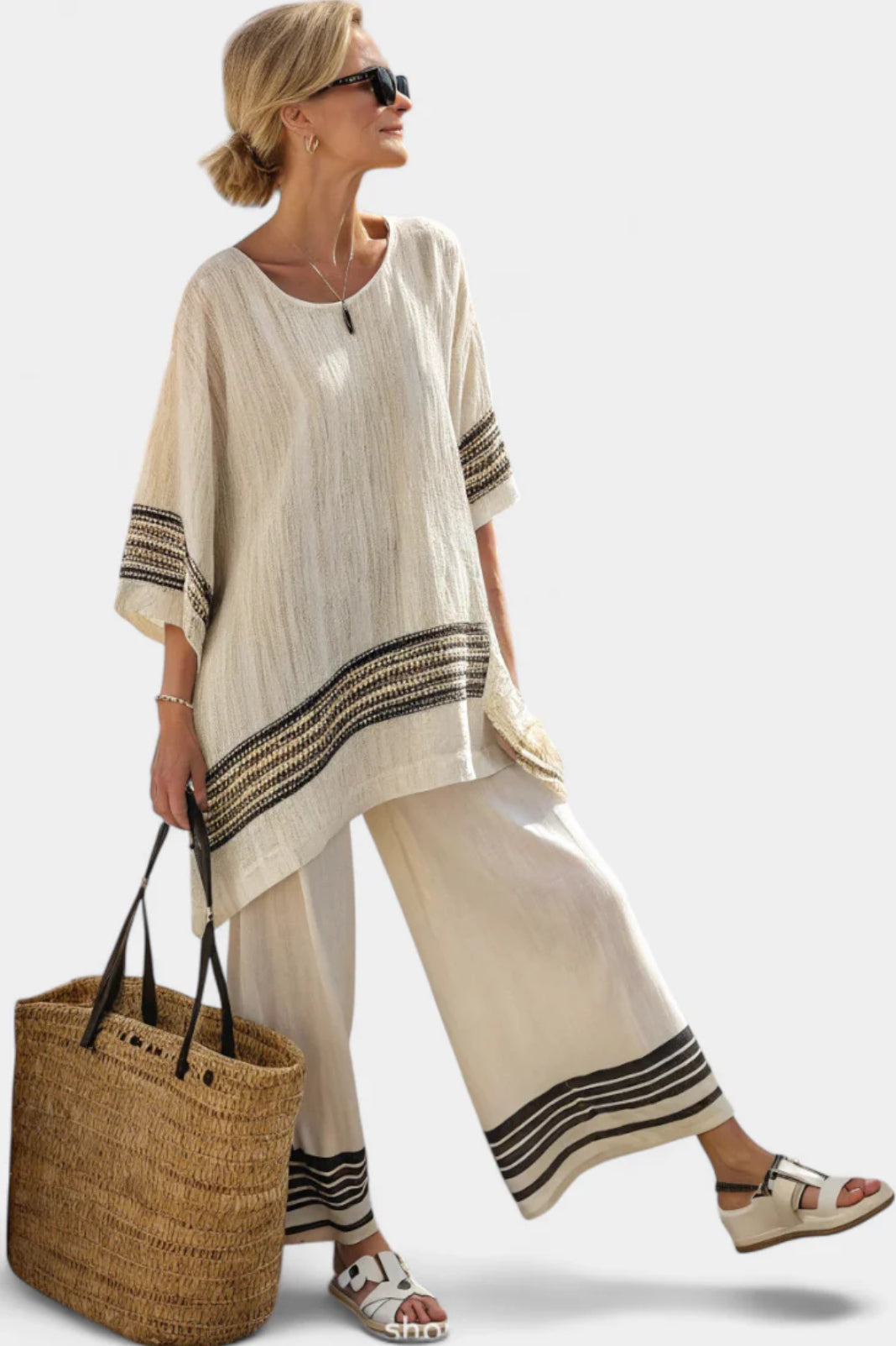 Linen Two Piece Set | Lightweight Fabric | Elegant Casual Wear for Women | Comfortable Summer Outfit