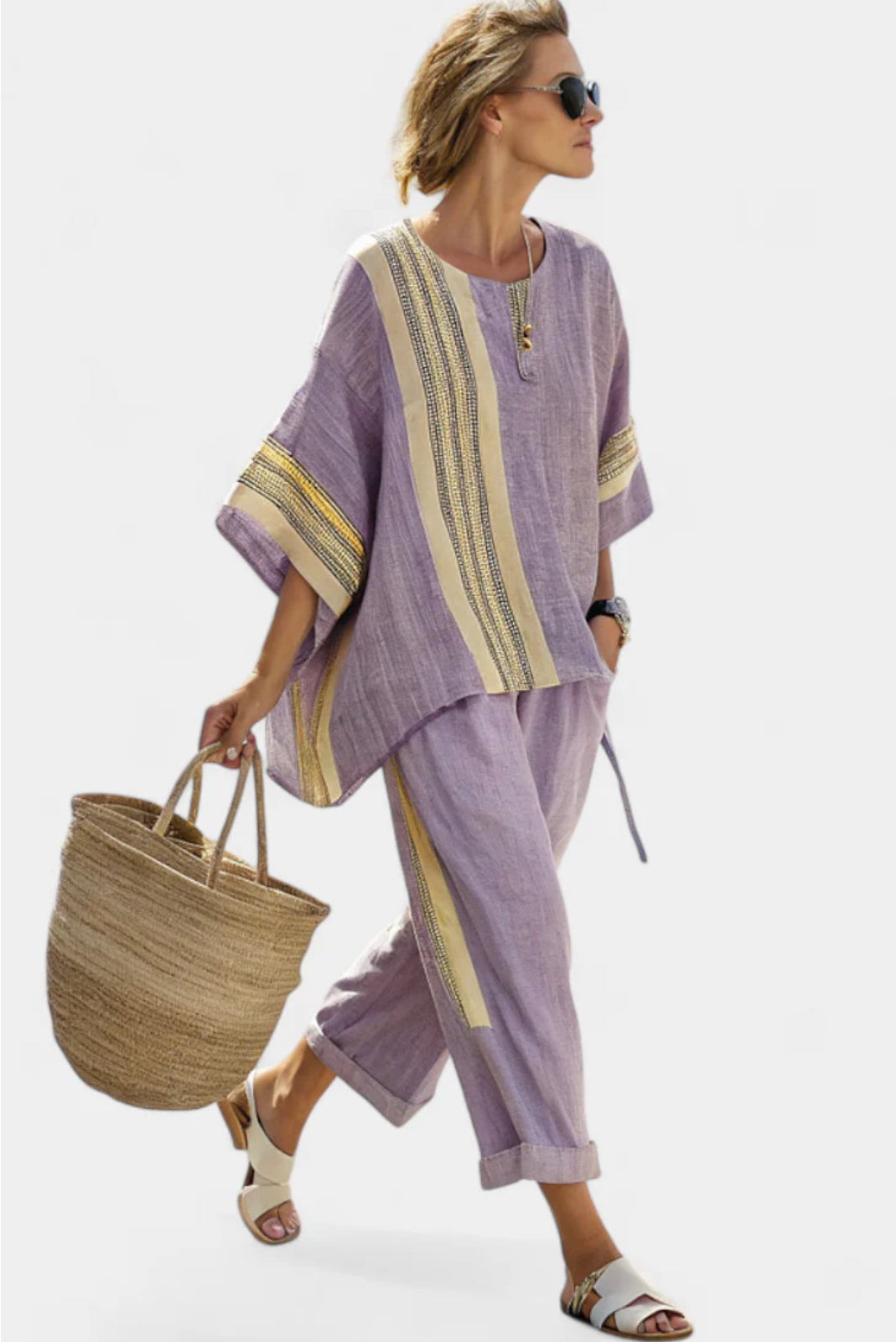 Linen Two Piece Set | Lightweight Fabric | Elegant Casual Wear for Women | Comfortable Summer Outfit
