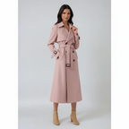 Long Double Breasted Belted Coat | Women's Fashion Outerwear | Stylish Winter Jacket