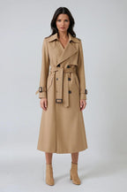 Long Double Breasted Belted Coat | Women's Fashion Outerwear | Stylish Winter Jacket