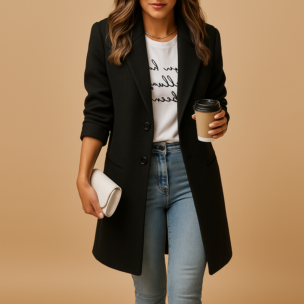 Longline Wool Coat for Women | Warm Winter Outerwear | Stylish and Comfortable