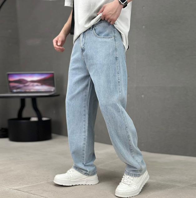 Loose Fit Straight Leg Jeans for Men | Comfortable Denim | Casual Spring Wear | Versatile Everyday Style