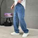 Loose Fit Straight Leg Jeans for Men | Comfortable Denim | Casual Spring Wear | Versatile Everyday Style