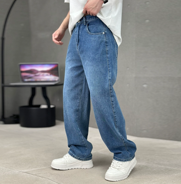 Loose Fit Straight Leg Jeans for Men | Comfortable Denim | Casual Spring Wear | Versatile Everyday Style