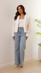 Women's Crop Jacket - Soft Fabric, Stylish Design for Casual Wear - Available in Multiple Colors