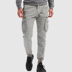 Men's Black Cargo Jogger Pants | Cotton Blend Fabric | Casual Street Style | Comfortable Everyday Wear