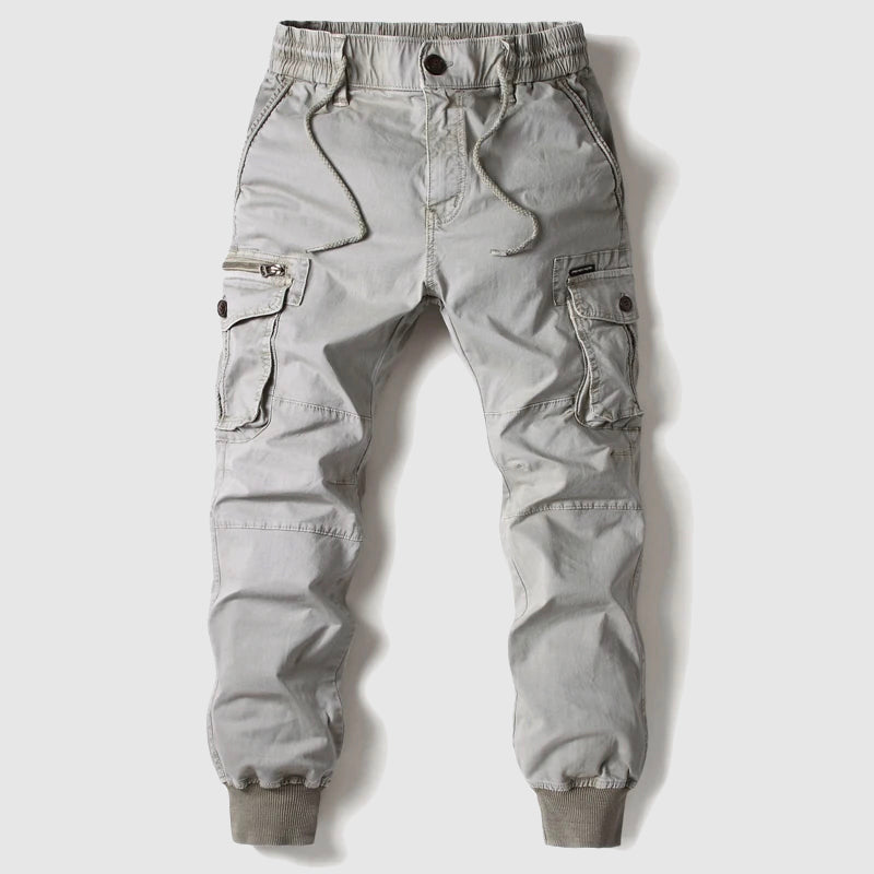 Men's Black Cargo Jogger Pants | Cotton Blend Fabric | Casual Street Style | Comfortable Everyday Wear