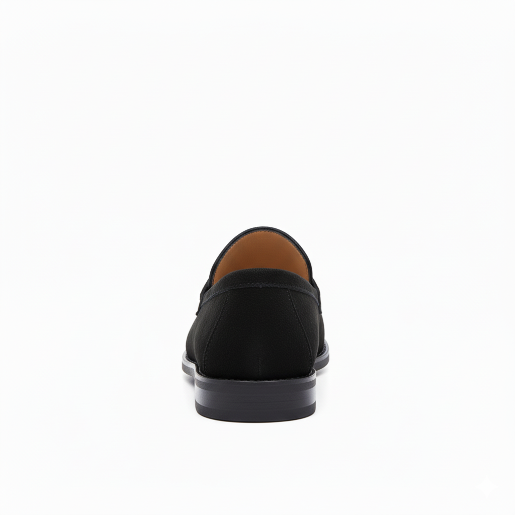 Men's Black Suede Loafers - Casual Slip-On Footwear for Everyday Use