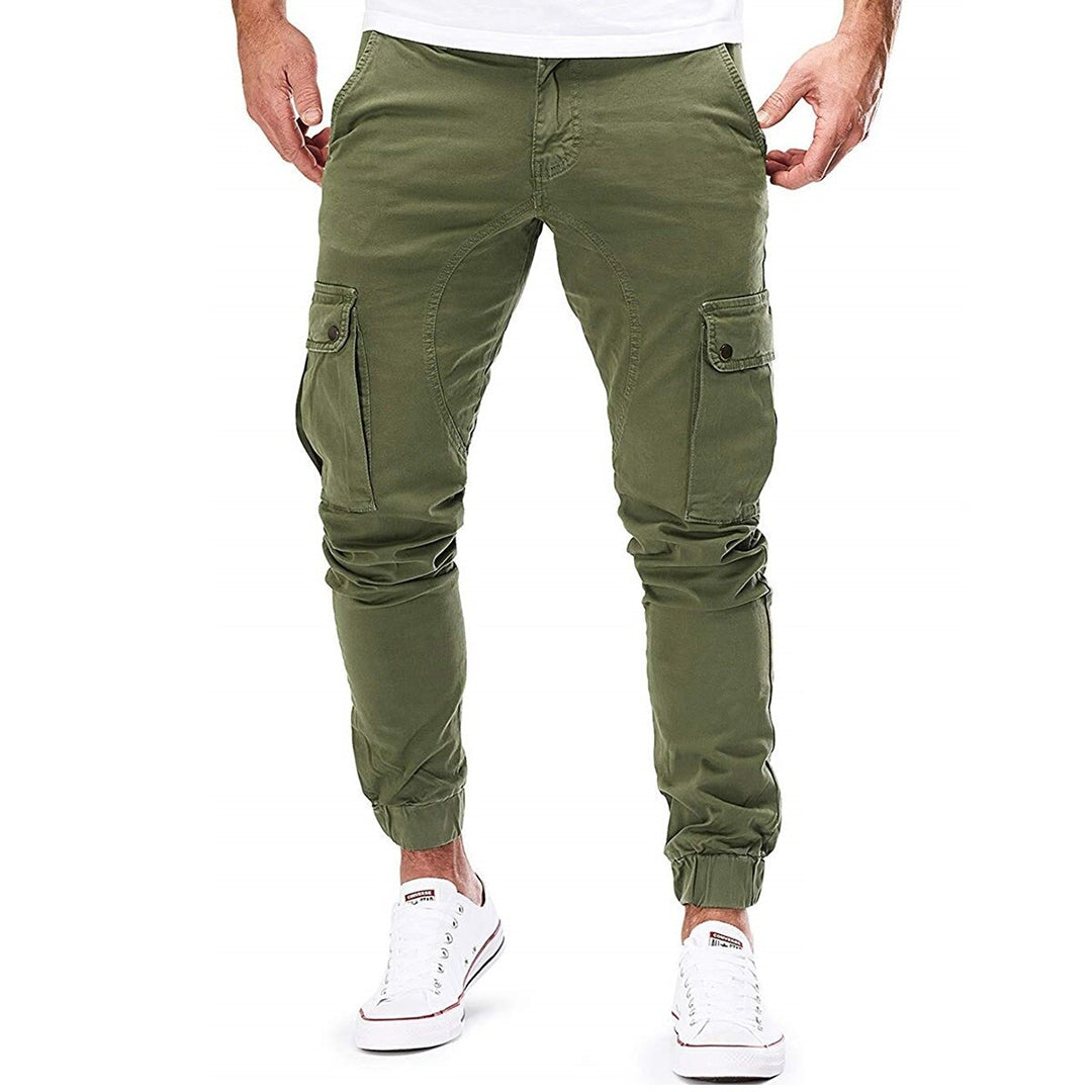 Men's Cotton Cargo Trousers with Pockets | Casual Everyday Wear | Comfortable and Versatile Design