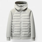Men's Quilted Down Hooded Jacket for Cold Weather Outdoor Activities