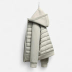 Men's Quilted Down Hooded Jacket for Cold Weather Outdoor Activities