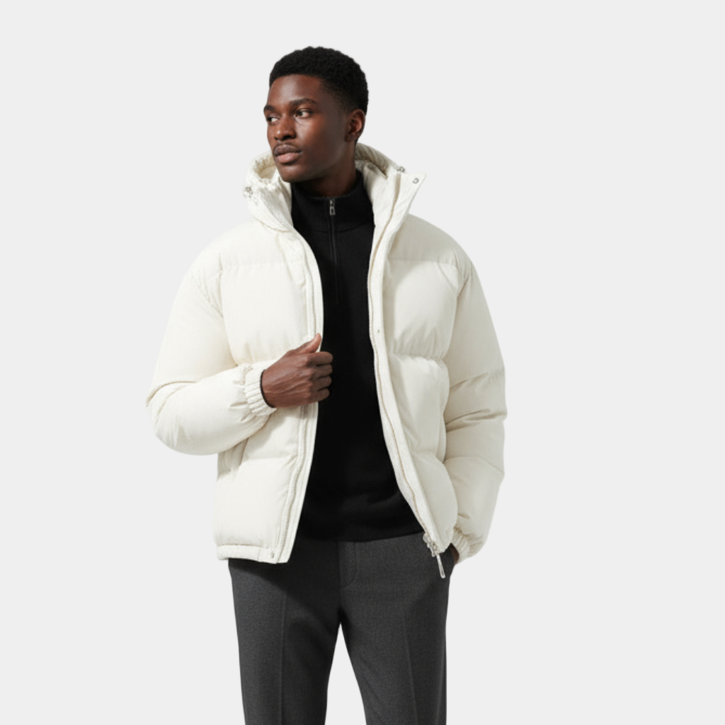 Men's Waterproof Windproof Down Puffer Jacket - Insulated Winter Coat for Outdoor Activities