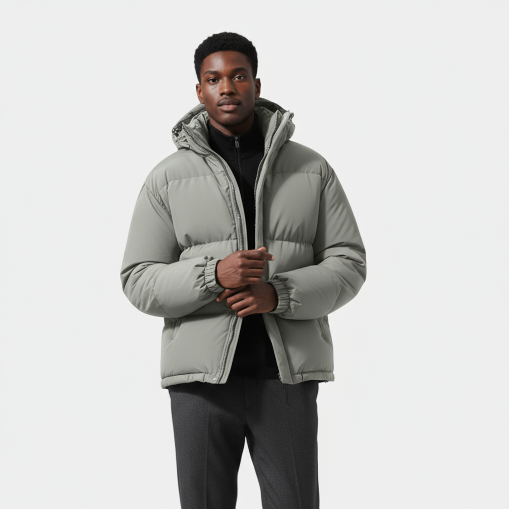 Men's Waterproof Windproof Down Puffer Jacket - Insulated Winter Coat for Outdoor Activities