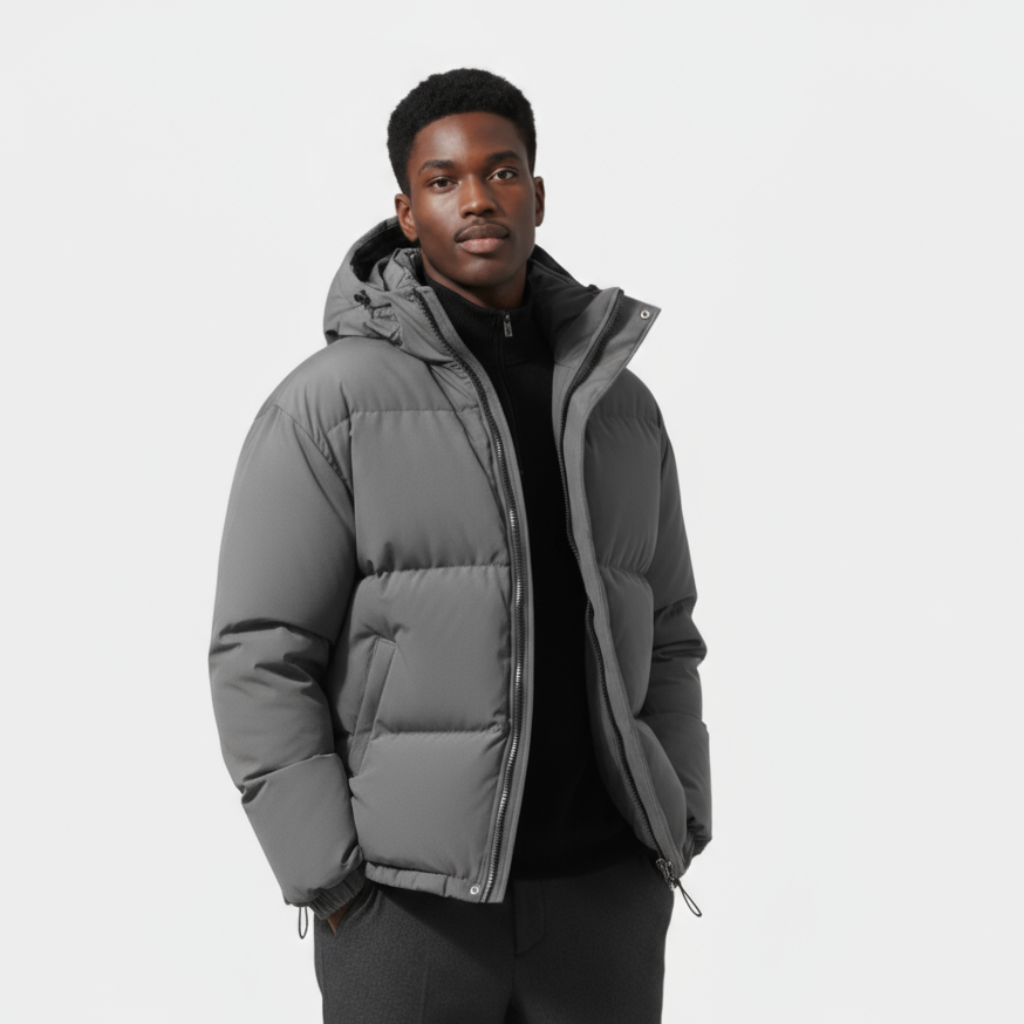Men's Waterproof Windproof Down Puffer Jacket - Insulated Winter Coat for Outdoor Activities