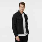 Men's Faux Suede Zip Jacket - Casual Overshirt for Everyday Layering and Versatile Style
