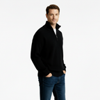 Men's Half-Zip Knitted Sweater in Soft Fabric for Casual Layering and Everyday Use