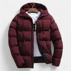 Men's Insulated Hooded Puffer Jacket - Warm Winter Outerwear for Cold Weather Adventures