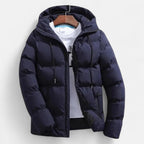 Men's Insulated Hooded Puffer Jacket - Warm Winter Outerwear for Cold Weather Adventures