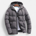Men's Insulated Hooded Puffer Jacket - Warm Winter Outerwear for Cold Weather Adventures