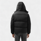 Men's Insulated Puffer Jacket - Water-Resistant Hooded Parka for Cold Weather Outdoor Activities and Travel