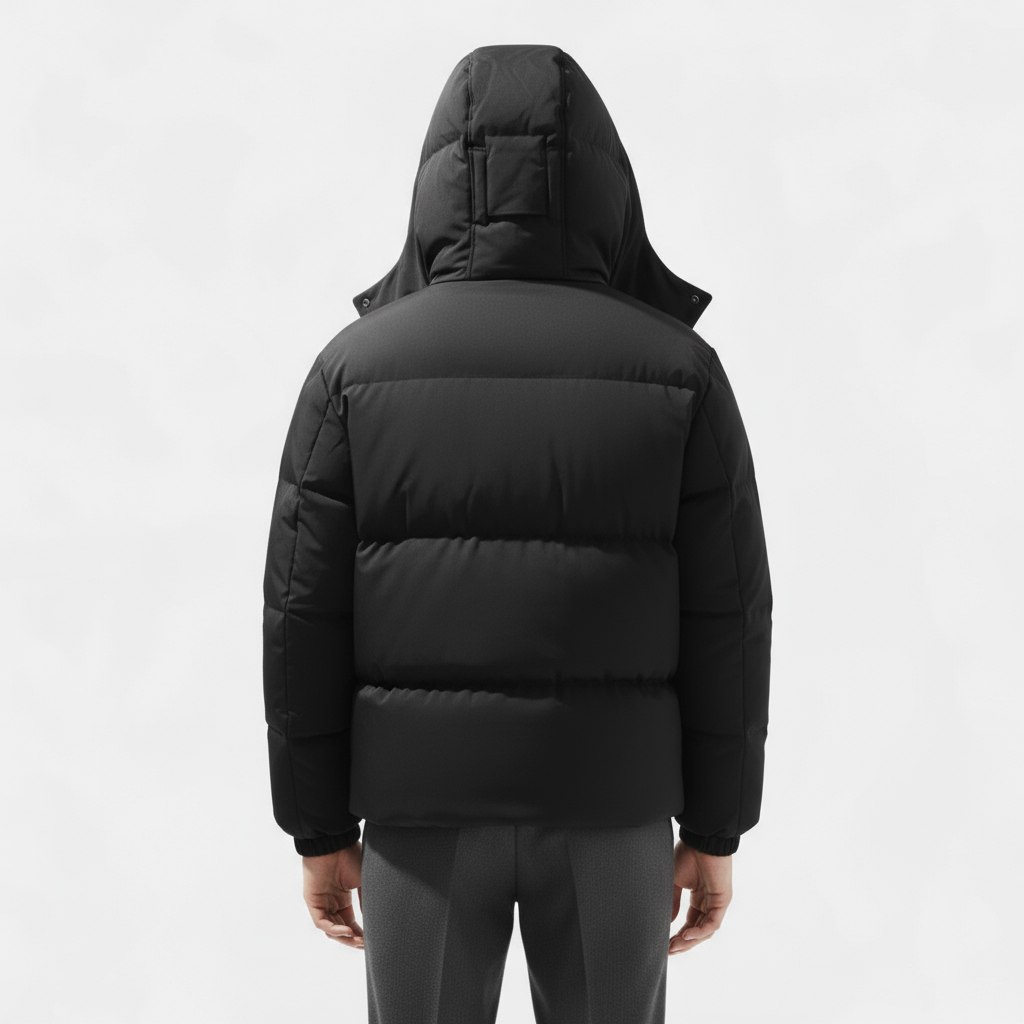 Men's Insulated Puffer Jacket - Water-Resistant Hooded Parka for Cold Weather Outdoor Activities and Travel