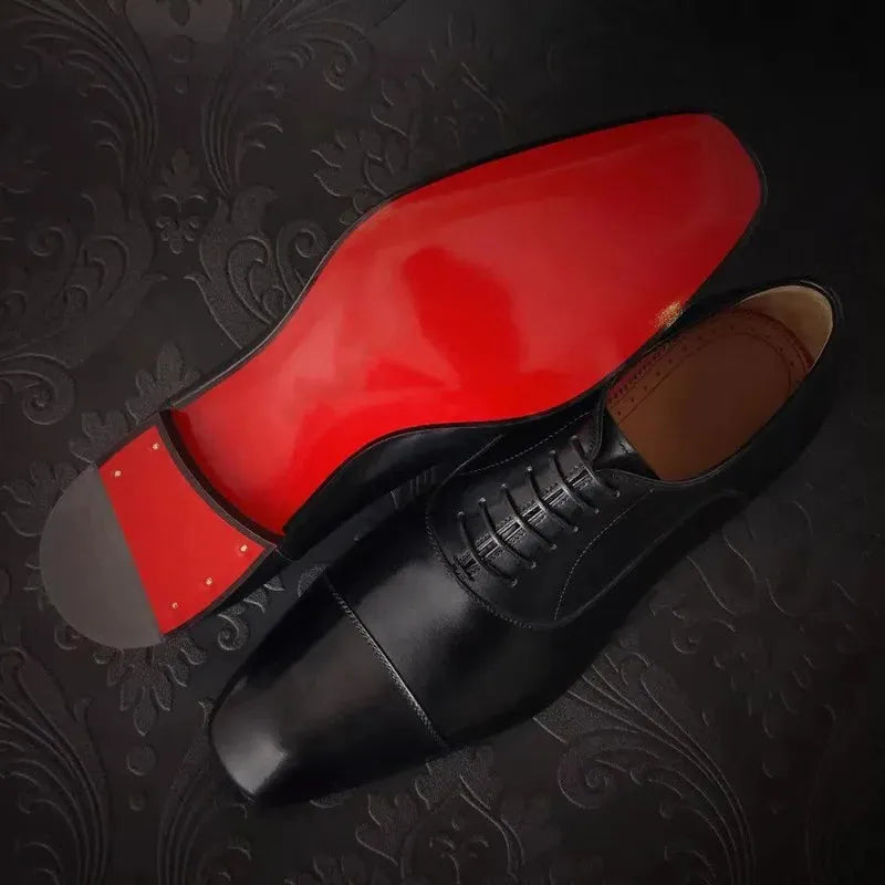 Men's Italian Leather Oxford Shoes - Classic Dress Footwear for Formal Occasions