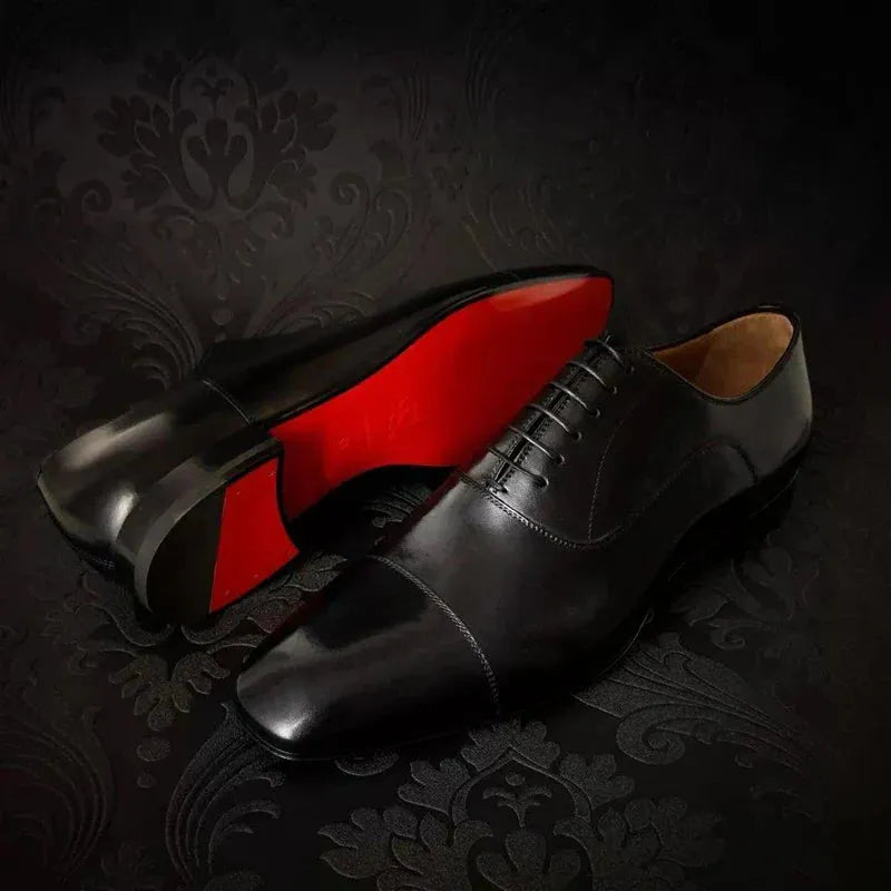 Men's Italian Leather Oxford Shoes - Classic Dress Footwear for Formal Occasions
