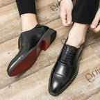 Men's Italian Leather Oxford Shoes - Classic Dress Footwear for Formal Occasions