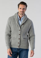 Men's Lambswool Shawl Jacket - Cozy Layer for Casual or Formal Wear