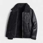 Men's Genuine Leather Aviator Jacket - Classic Design for Casual Wear and Outdoor Activities