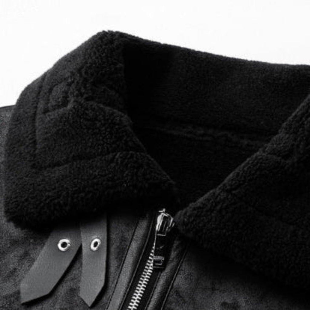 Men's Genuine Leather Aviator Jacket - Classic Design for Casual Wear and Outdoor Activities