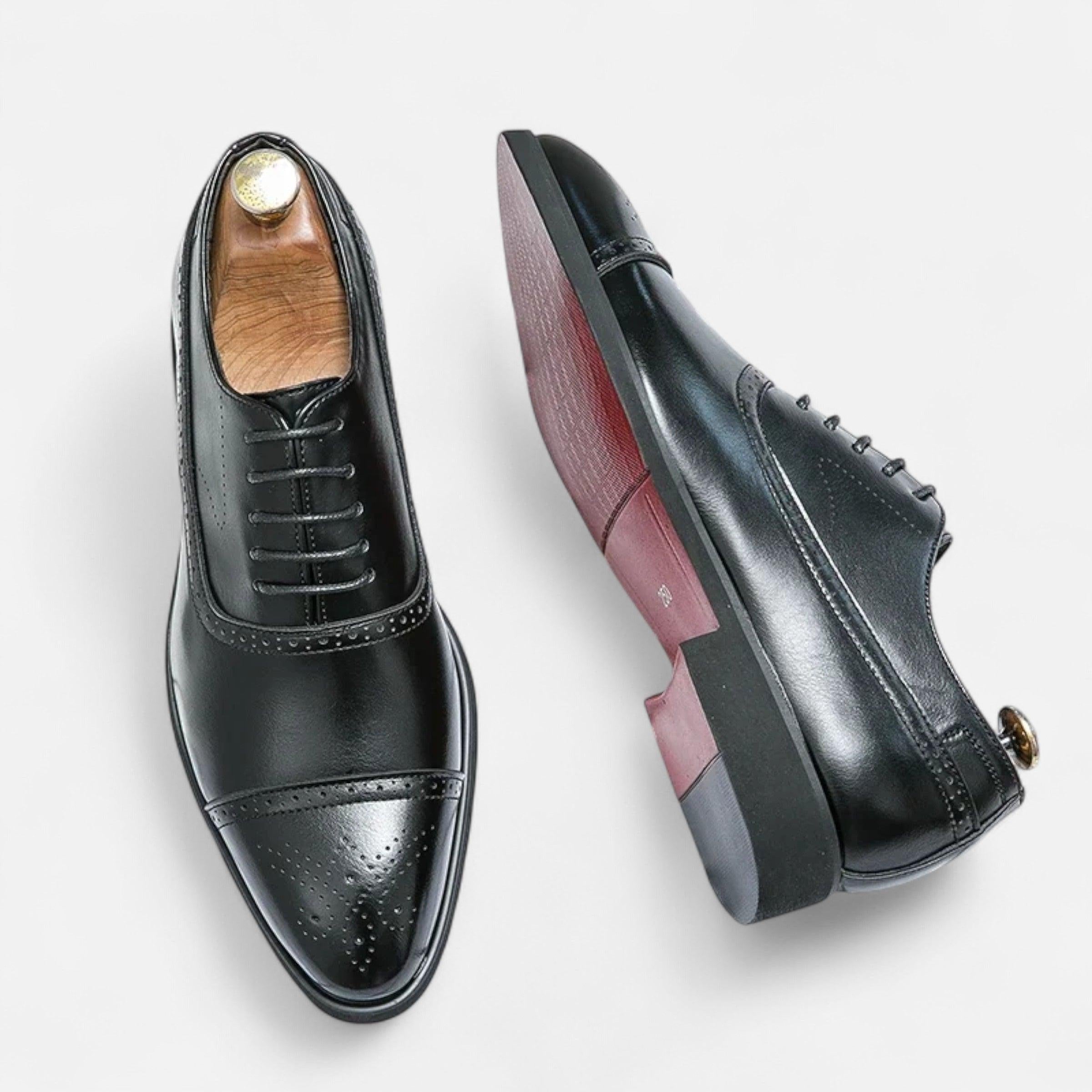 Men's Leather Carved Dress Shoes | Classic Formal Footwear for Weddings, Business, and Special Events