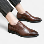 Men's Leather Carved Dress Shoes | Classic Formal Footwear for Weddings, Business, and Special Events