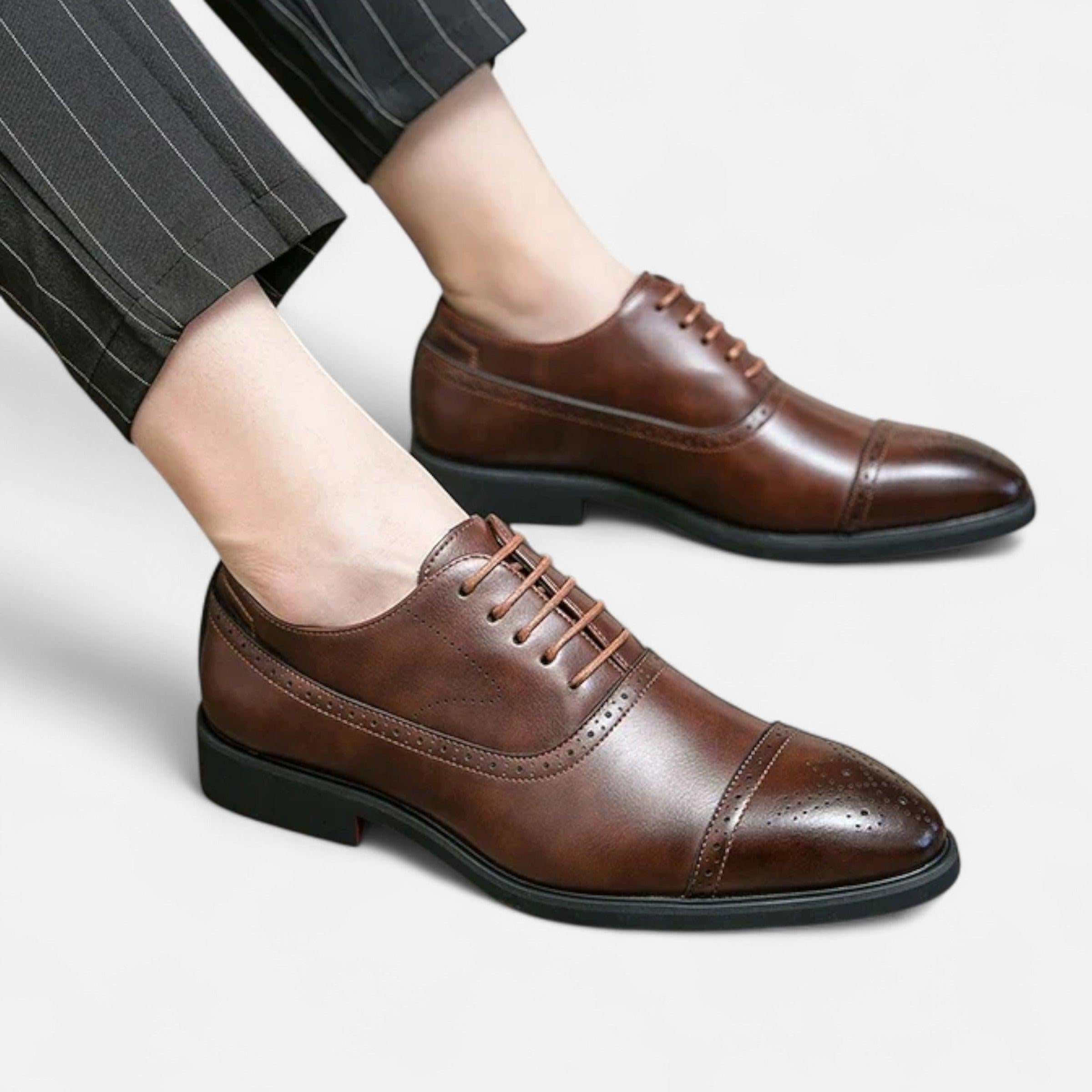 Men's Leather Carved Dress Shoes | Classic Formal Footwear for Weddings, Business, and Special Events