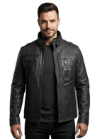 Men's Leather Jacket - Classic Design - Versatile Outerwear for Casual and Formal Occasions
